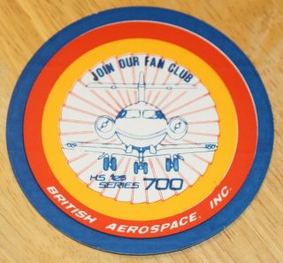 Old Hs 125 - 700 Fan Club Executive Jet Engine Sticker