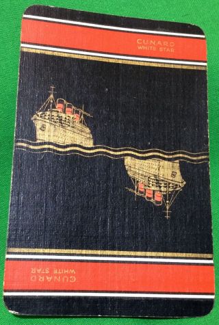 Playing Cards 1 Swap Card - Old Vintage Cunard White Star Line Ship 1