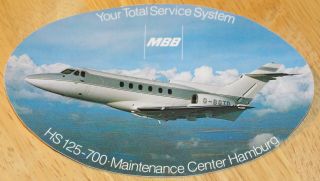 Old Mbb Hs 125 - 700 Maintenance Center Hamburg Executive Jet Sticker