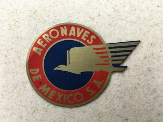 Vintage Aeronaves De Mexico Airline Luggage Label