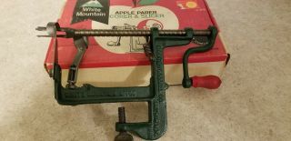 Vintage White Mountain Cast Iron Apple Parer Peeler Corer W/ Instructions