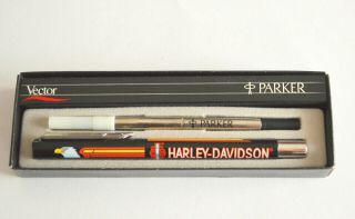 Harley Vintage 1994 Parker Vector Pen With Eagle Graphics 99434 - 94v Nib