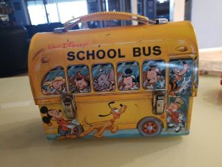 Rare Vintage Disney School Bus Lunch Box Near 1960 