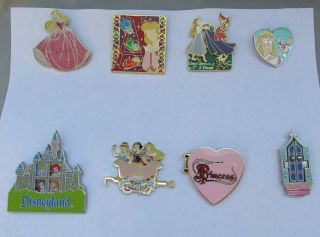 8 Assorted Disney Princess Trading Pins Aurora Cinderella