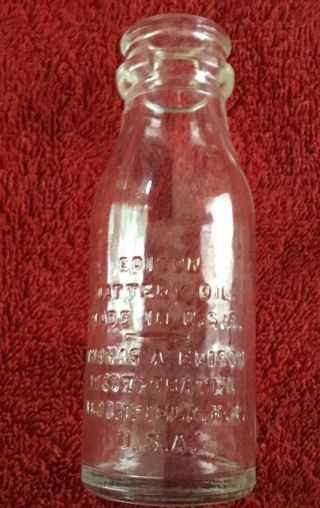 Antique Thomas Edison Railroad Telegraph Oil Battery Bottle