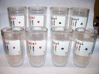 Tervis Tumblers 16oz Playing Card Design Insulated Drinking Glasses Set Of 8