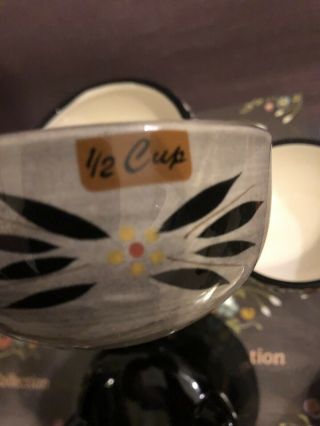 Temptations,  Old World Black Owl Ceramic Set of Four Nesting Measuring Cups 8