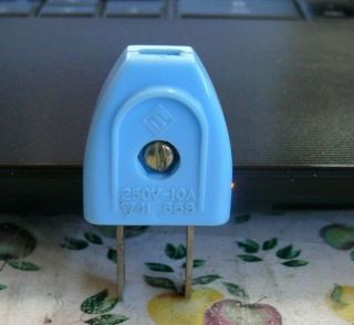 Vintage Art Deco Blue Color Electric Cord Plug,