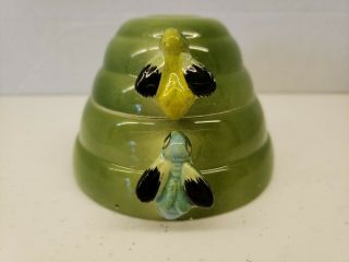 Victor Goldman Inc Bees On Beehive Rare Green Full Set Measuring Cups Blue/green