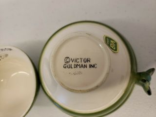 Victor Goldman Inc Bees on Beehive RARE GREEN Full Set Measuring Cups Blue/Green 5