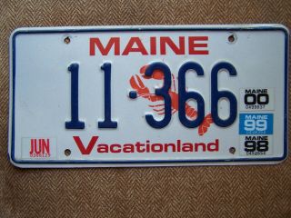 2000 Maine Lobster License Plate.  115 Grams