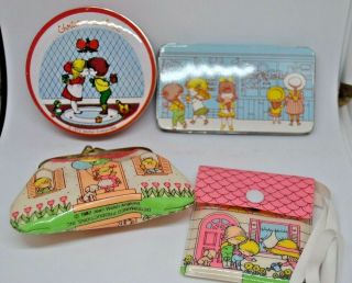 Joan Walsh Anglund Stationary Tin Address Book Puzzle Coin Purse 1982 Rare