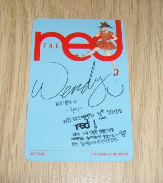 Red Velvet 1st Album The Red Wendy Photo Card Dumb Dumb Official K POP 2