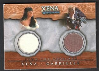 Xena Warrior Princess Beauty Brawn 2002 Dual Costume Card Dc4 Xena & Gabrielle