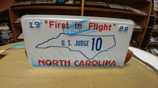 1988 North Carolina Nc U S Judge 10 License Plate