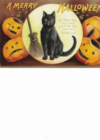 " Halloween " Post Card " A Merry Halloween "