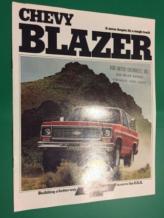 1974 Chevrolet Blazer Sales Brochure 74 Chevy With Dealer Stamp