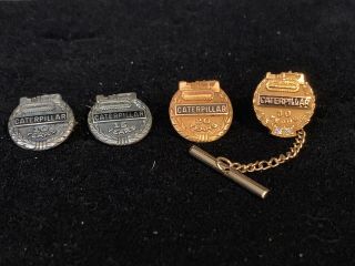 Vintage Caterpillar Service Pins 10 - 30 Years - Sterling & 10k