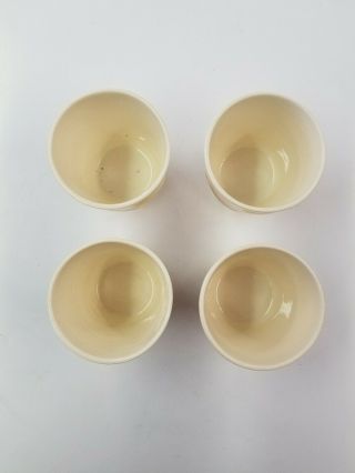 4 Vintage 1956 Lemon Orange Porcelain Cups Tumblers Crackle Glaze Finish 3