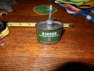 Antique Old Singer Sewing Machine Oil Tin