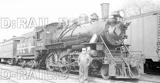 9d956 1953 Rp/negative Chicago Illinois Midland Railroad 4 - 4 - 0 Loco 502 Pekin