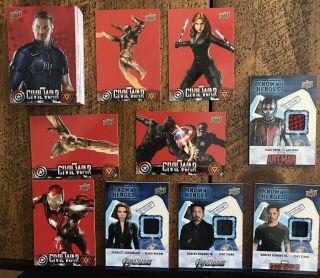 Captain America Civil War 50 Card Set Walmart 45 Red Foil,  5 Red Reg. ,  4 Relic