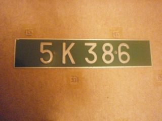 France From Germany Embassy Diplomatic 5 K 386 Rare Rear License Plate