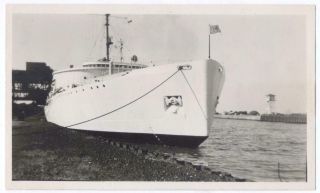 Us Coast Guard Cutter Mackinaw Lorain Oh 4.  6 X 2.  8 " 1949 Antique Photo 26593