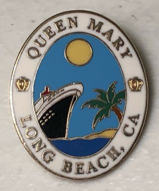 Queen Mary Long Beach California Cruise Line Ship Lapel Pin Boat Ocean Liner Ca