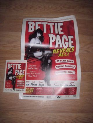 Betty/bettie Page Reveals All Promo Movie Poster & Card/dita Von Teese/free Sh