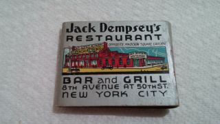 Old Vintage Matchbook Jack Dempsey 