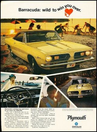 1967 Plymouth Barracuda Vintage Advertisement Print Art Car Ad K110