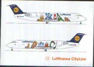 Lufthansa Cityline Bombardier Crj - 200lr D - Acjh Airline - Issue Postcard