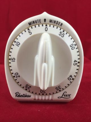 Vintage Robertshaw Lux Minute Minder Kitchen Timer Rocket Dial 60 Minutes 1 Hour