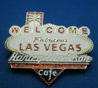 Harley Davidson Cafe Las Vegas Nevada " Welcome Sign " Vest Jacket Pin