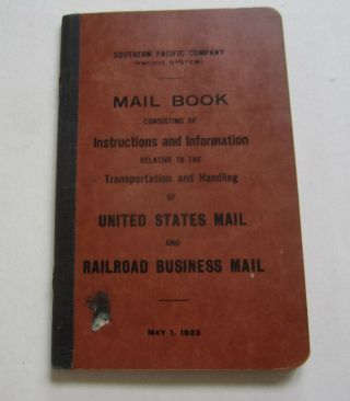 Old 1923 S.  P.  Railroad Rule Book - Handling Of United States And Railroad Mail
