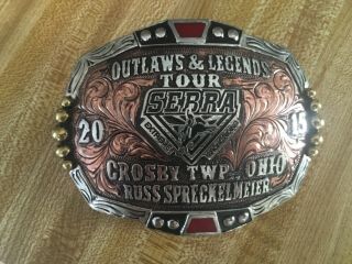 Outlaws & Legends Tour Sebra Extreme Bronco Riding Buckle 2015 Crosby Twp Ohio