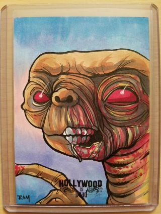 Hollywood Is Dead Sketch Card E.  T.  The Extra - Terrestrial Rich Molinelli Et Art