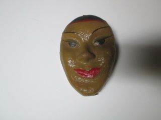 Vintage Handmade Paper Mache Painted Mask Signed Marguerite Almborg Per.  5