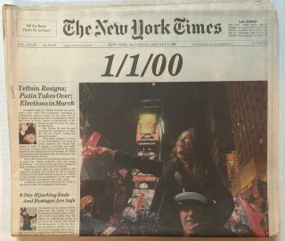 York Times January 1,  2000 Y2k Millennium Complete Issue