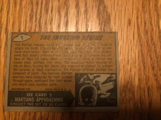 1962 Topps Bubbles Mars Attacks Card 1 The Invasion Begins 7
