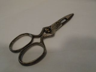 Vintage Antique Primitive Button Hole Sewing Scissors Providence Cutlery Germany