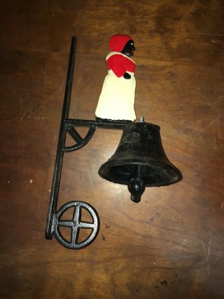 Antique Aunt Jemima Cast Iron Dinner Bell Door Bell Great Shape