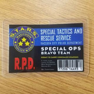 Resident Evil Id Badge - R.  P.  D Special Ops Bravo Team Prop Costume Cosplay