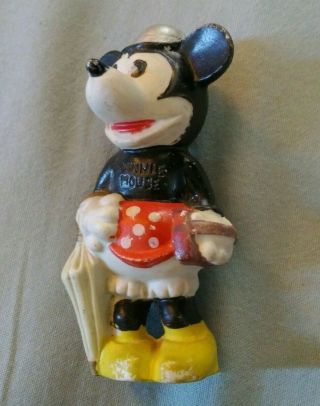 Vintage antique 1930 ' s Disney Mickey mouse Minnie mouse bisque figurines 5
