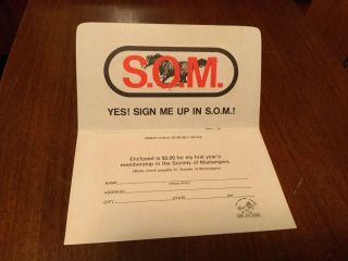 1967 S.  O.  M.  Ford Mustang Society Of Mustangers Club Brochure Ad & Envelope Form 6