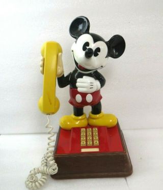 Vintage The Mickey Mouse Phone Landline Push Button Telephone 1976 Disney