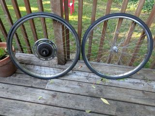 Vintage Schwinn Bicycle Collegiate Orig Wheels Front Back 26 " Chrome Rims Hub