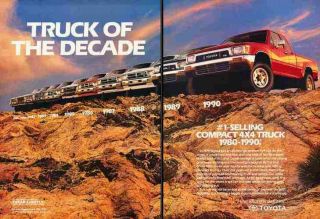 1980 1981 1989 1990 1991 Toyota Truck 2 - Page Advertisement Print Art Car Ad J243