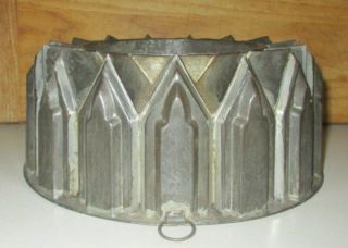Large Antique Tin Form Cake Mold 8 3/4 " Wide